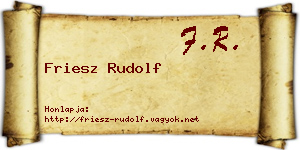 Friesz Rudolf névjegykártya