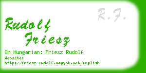 rudolf friesz business card